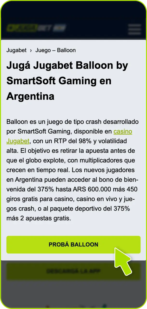 Creá tu cuenta de forma rápida y sencilla en Jugabet Argentina.