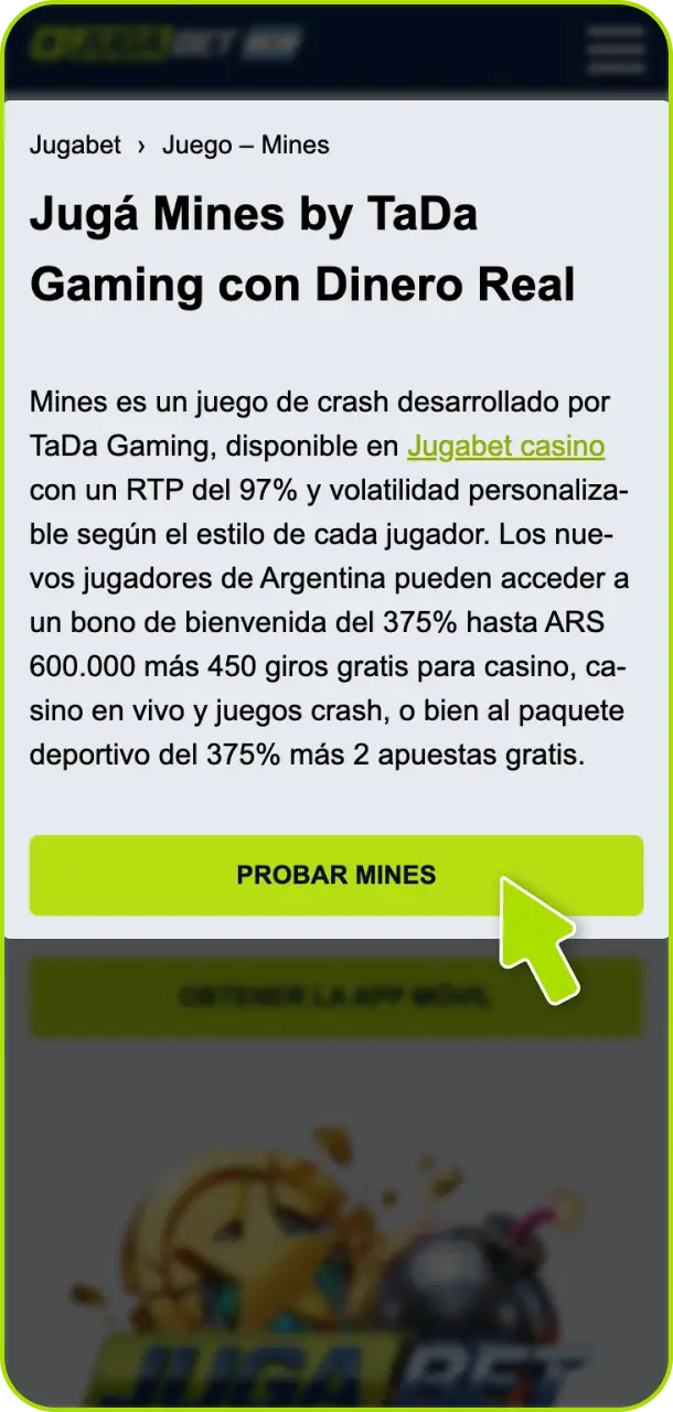 Creá tu cuenta de forma rápida y sencilla en Jugabet Argentina.