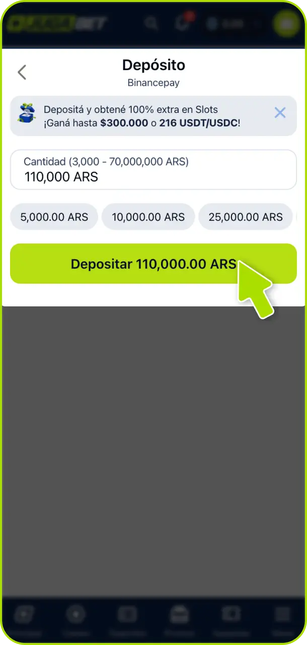 Realizá tu primer depósito seguro para cargar saldo en Jugabet Argentina.