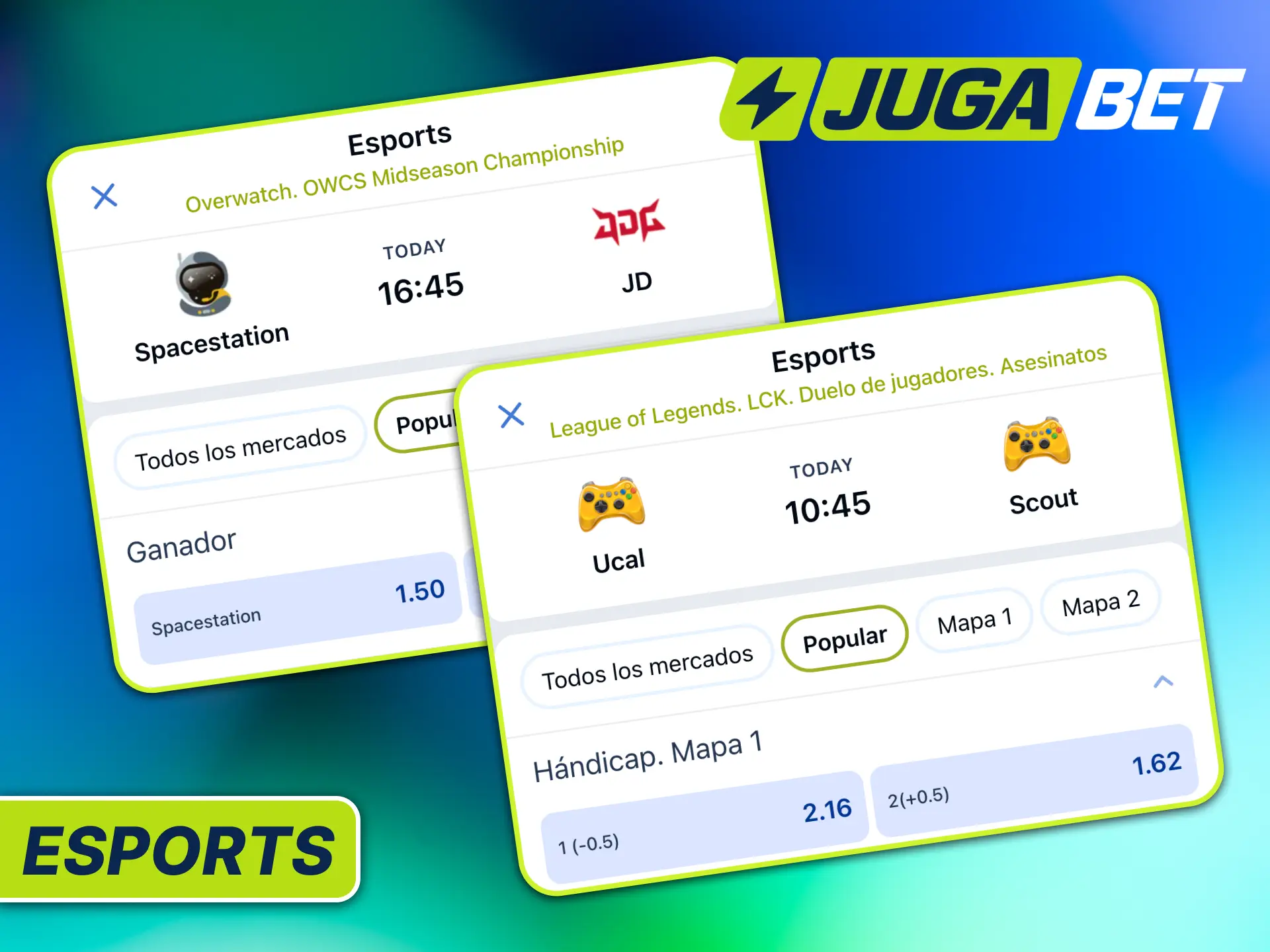 Apuesta en esports en Jugabet Argentina y sigue los mejores torneos y títulos disponibles.