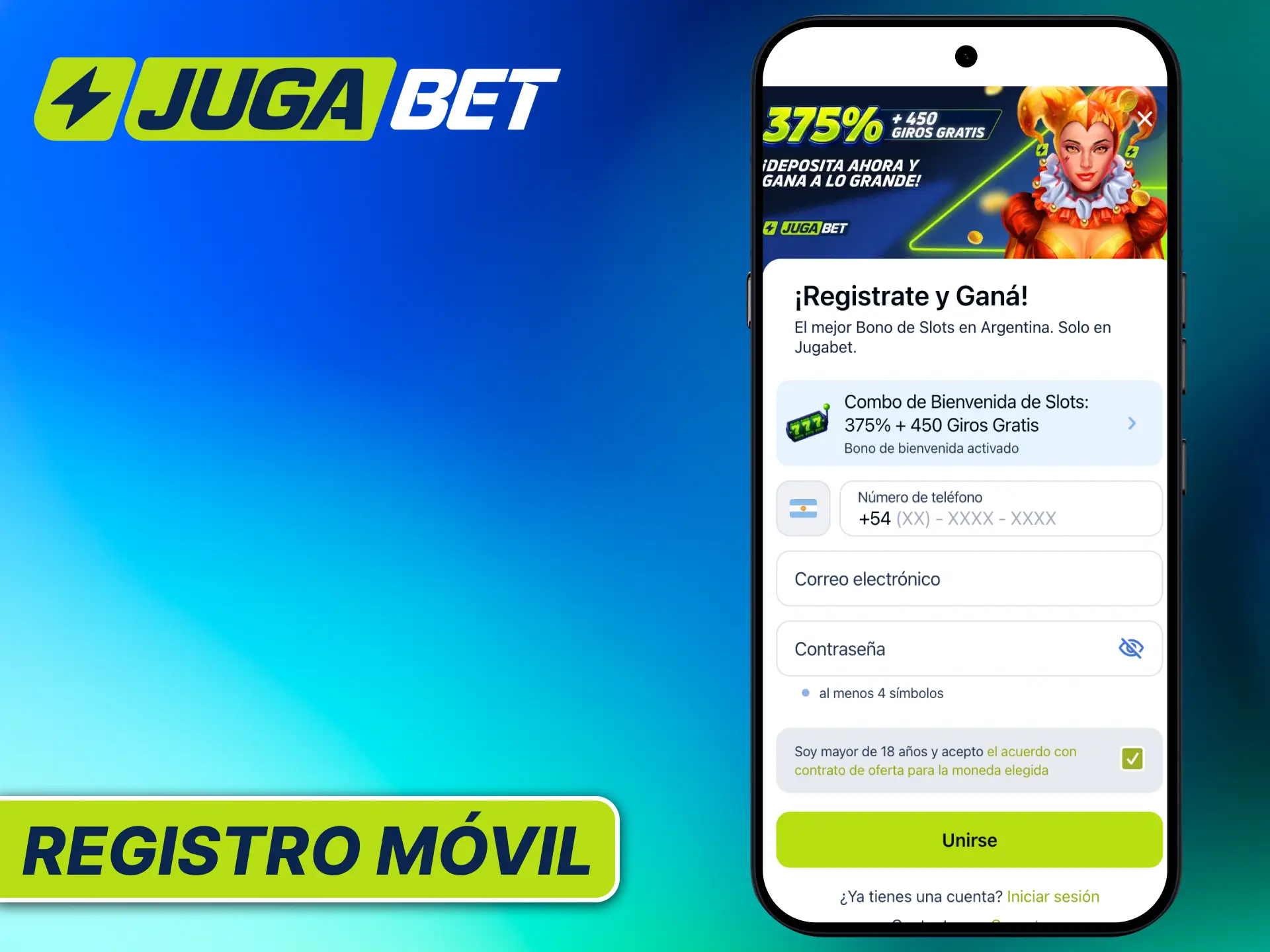 Realizá tu registro en Jugabet Argentina desde tu dispositivo móvil de manera práctica y rápida.
