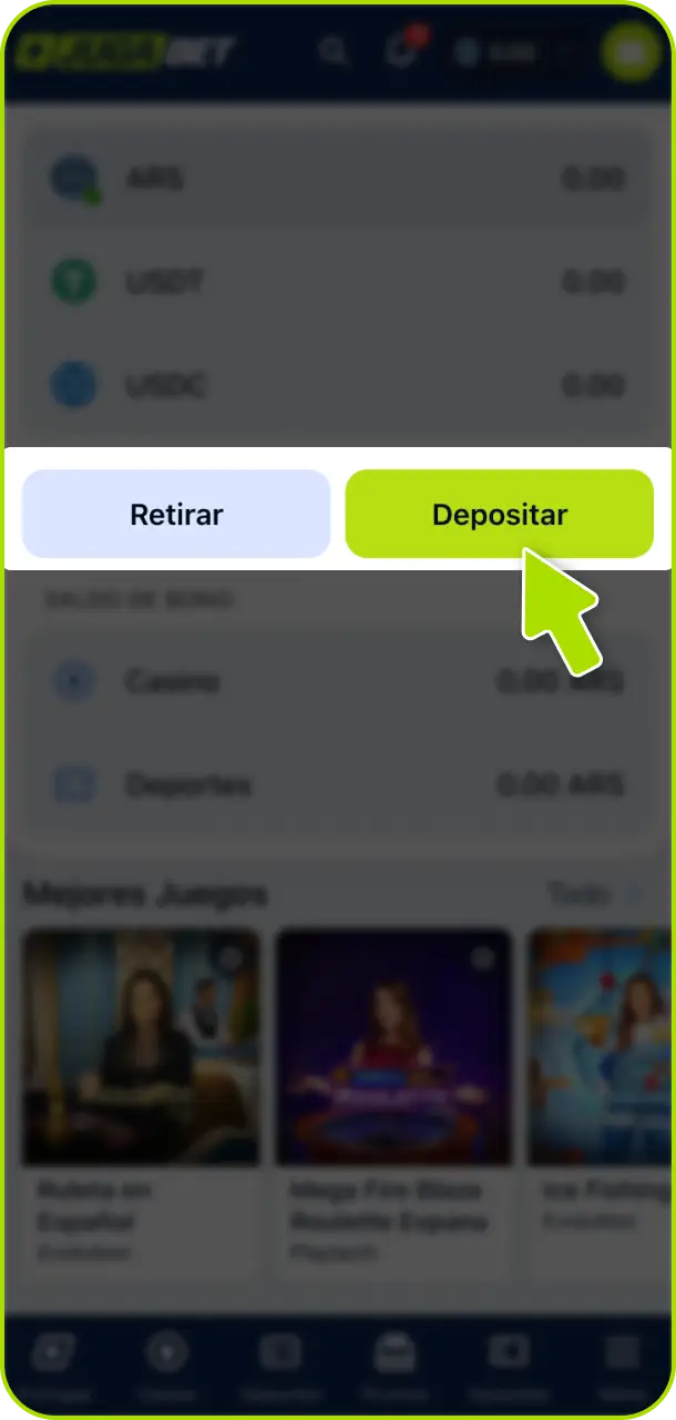 Realizá tu primer depósito seguro para cargar saldo en tu cuenta de Jugabet Argentina.