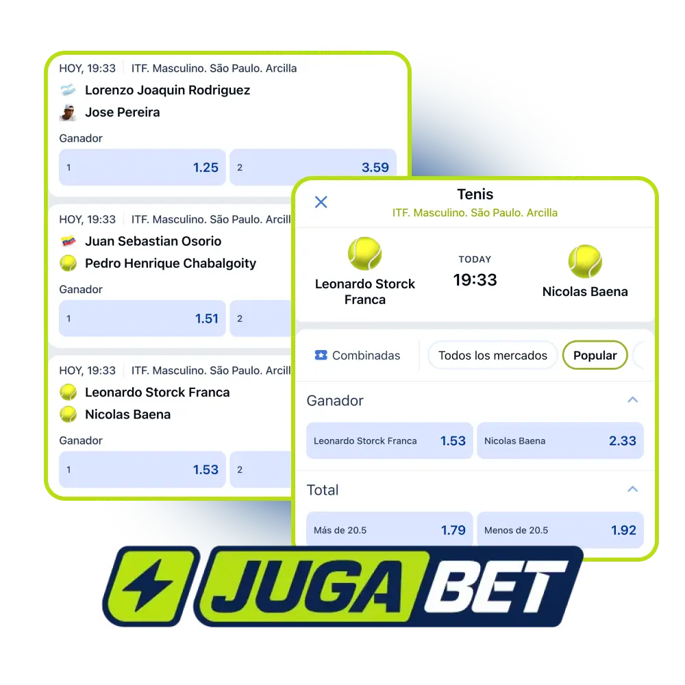 Comienza a realizar apuestas de tenis en Jugabet Argentina y aprovecha las mejores cuotas del mercado.